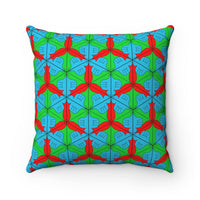 Fish Pattern Square Pillow (red - blue - green)