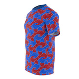Red & Blue Cat Pattern Shirt