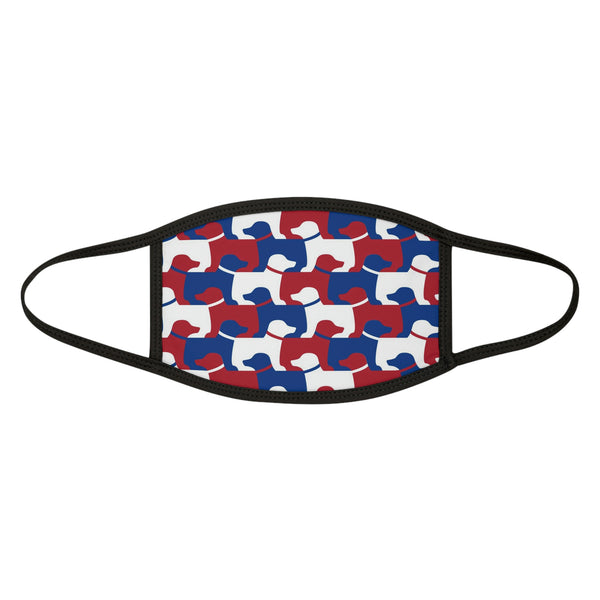 Dog Pattern Mixed-Fabric Face Mask (red-white-blue)