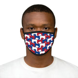 Dog Pattern Mixed-Fabric Face Mask (red-white-blue)