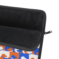 Dog Pattern Laptop Sleeve (orange-blue-white)