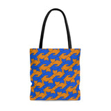 Orange Blue Cat Tote Bag