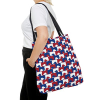 Dog Pattern Tote Bag (red-white-blue)