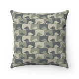 Forest Camo Dog Pattern Polyester Square Pillow