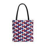 Dog Pattern Tote Bag (red-white-blue)