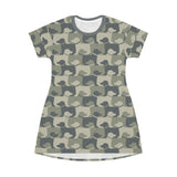 Forest Camo Dog Print T-Shirt Dress