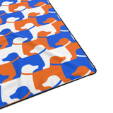 Dog Print Blanket (orange - blue - white)