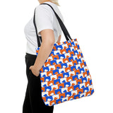 Dog Pattern Tote Bag (orange - blue - white)