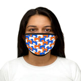 Dog Pattern Mixed-Fabric Face Mask (orange-blue-white)